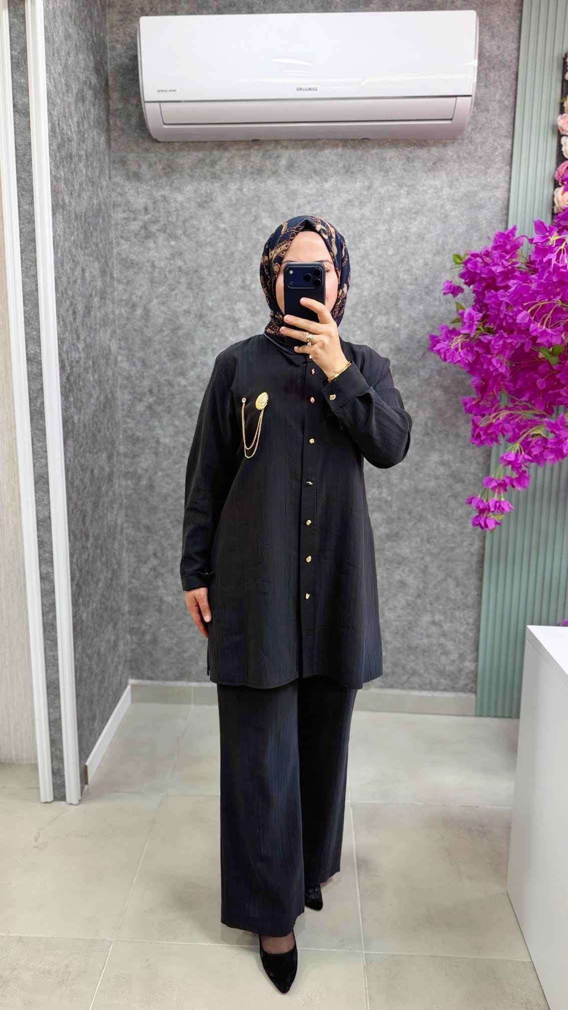 306 Pureva/Meva Çizgi Armürlü tencel Takım